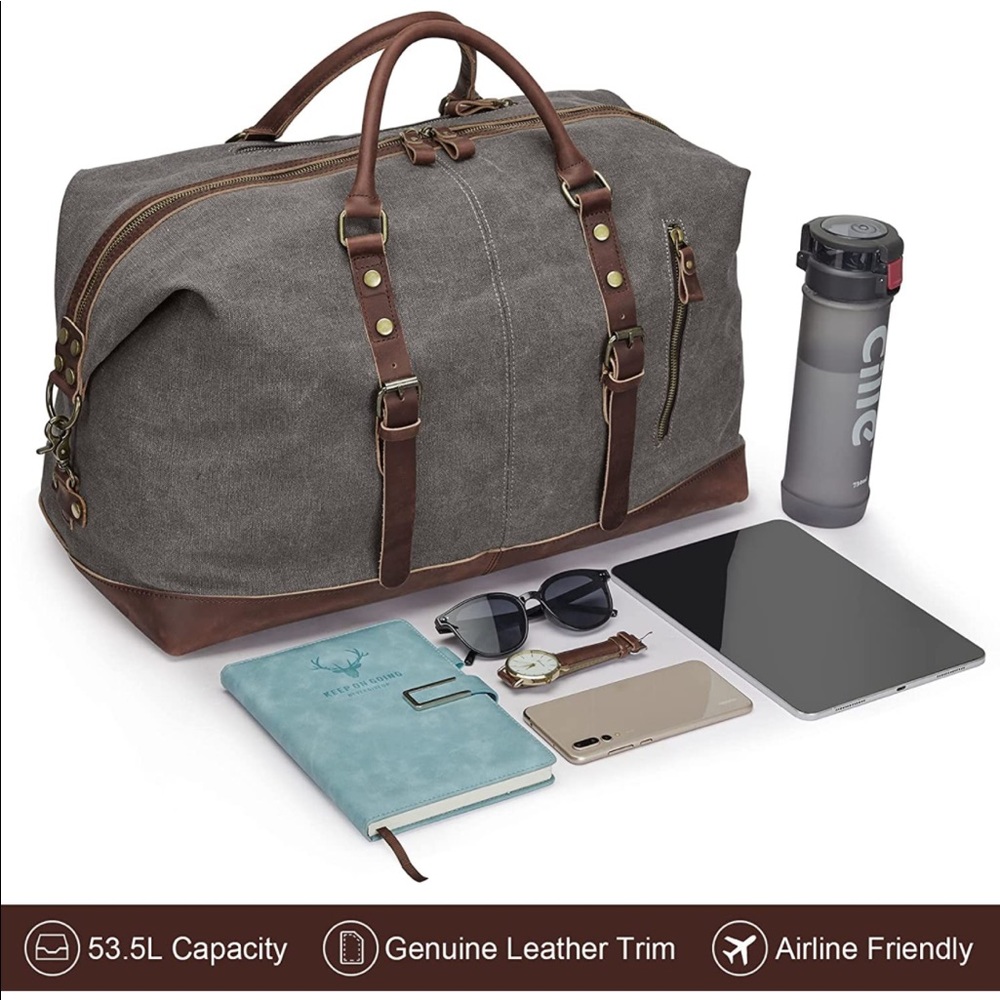Never Used Duffle with Leather details